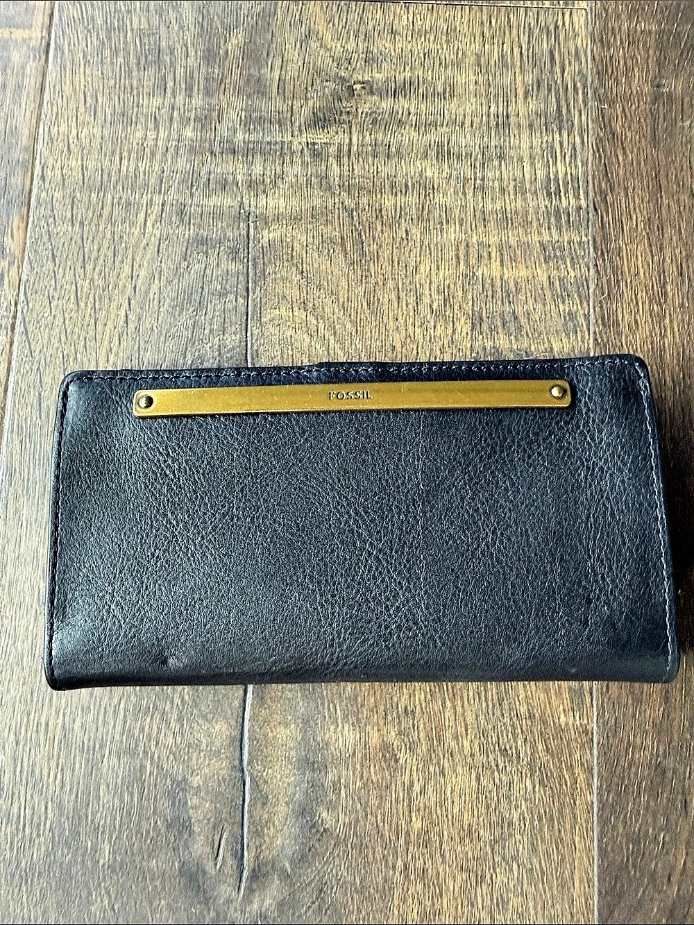 Fossil Logan RFID Tab Clutch Black Wallet